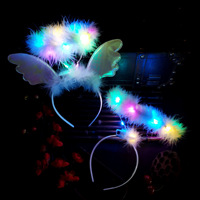 Nouveau serre-tête lumineux en plumes d'ange, fait main, pour déguisement de fée, accessoire de spectacle et de princesse, accessoire capillaire