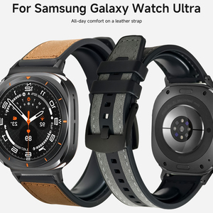 Bracelet en Cuir et Silicone pour Samsung Galaxy Watch 7 Ultra 47mm Sport Homme Femme, Boucle de Fixation pour Samsung Watch 7 47mm - Product Image 4