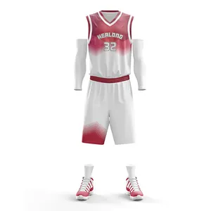 Camisa de basquete jovem personalizada, calções nova equipe de basquete para impressão de seu próprio conjunto de uniforme de basquete