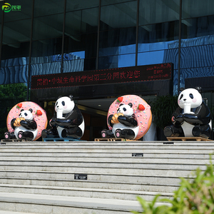 맞춤형 현대적인 대형 동물 만화 방수 유럽 디자인 야외 장식용 유리섬유 수지 거대 판다 조각상 - Product Image 3