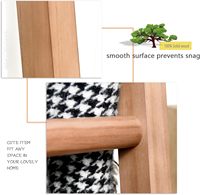 Échelle à couvertures en bois écologique de 1,80 m, 5 niveaux, pour salon, décoration murale, support vintage pour couvertures