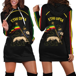 Abito da <span class=keywords><strong>donna</strong></span> con cappuccio con bandiera etiopica con Logo personalizzato con maniche lunghe abito con cappuccio taglie forti <span class=keywords><strong>donna</strong></span> felpe con cappuccio stampa <span class=keywords><strong>felpa</strong></span> su richiesta - Product Image 2