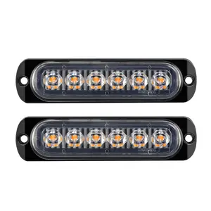 18 Modes 6LED voiture camion lumière rectangulaire 18W 1000LM étanche IP67 balise d'urgence avertissement danger Flash stroboscopique