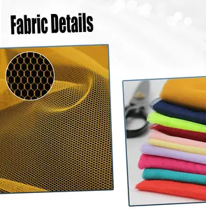 Bán Chạy Vải Tuyn Mềm Dệt Kim Sợi Dọc Hình Lục Giác 100% Polyester Dùng Cho Váy Cưới