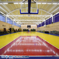 Structure de basket-ball intérieure en acier, assemblage d'essai en usine, certifiée ISO9001, usine d'inspection