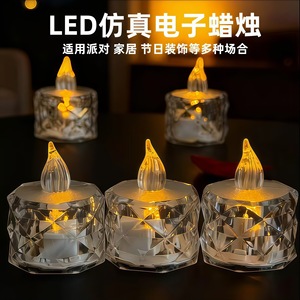 Bougie électronique LED décorative sans flamme, alimentée par piles, pour anniversaire, ambiance romantique - Product Image 4