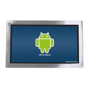 Painel de toque Android 10 de aço inoxidável PoE de 21,5 polegadas 1000nits IP67 RK3399 completo para computador industrial de cozinha