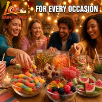 Gomitas de Frutas Variadas, Dulces de Gelatina Suave, Sabores Mixtos de Bayas, Sandía, Melocotón, en Forma de Oso y Donut, OEM ODM