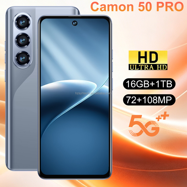 New Camon 50 Pro 5G Smartphone 7.3 Inch 16GB+1TB 108MP Camera Multi Language Global Version Cell Phone Factory Wholesale Price