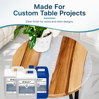 Résine époxy liquide haute clarté et adhésif bicomposant pour moulage profond, tables sur mesure et projets d'artisanat d'intérieur