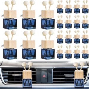 8ml Glass Car Air Freshener <strong>Vent</strong> <strong>Clip</strong> Empty Essential Oil <strong>Diffuser</strong> Bottle Auto Glass Perfume <strong>Diffuser</strong> with <strong>Vent</strong> <strong>Clip</strong> Wooden Cap - Product Image 1