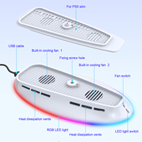 Support de refroidissement RGB pour PS5/PS5 Slim/PS5 Pro avec double ventilateur, station de refroidissement avec éclairage RGB intégré