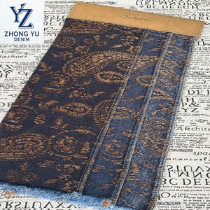 Vintage retrò Jacquard color 40% cotone 45% viscosa 15% fibra chimica Jeans da donna 40% cotone 45% viscosa tessuto 15% - Product Image 4