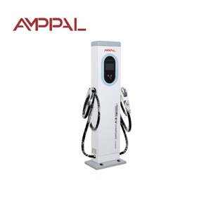 <span class=keywords><strong>Chargeur</strong></span> rapide pour véhicules électriques AMPPAL personnalisé OCPp AC <span class=keywords><strong>22KW</strong></span> à double pistolet, type 2, double borne, station de recharge pour voitures électriques, montage au sol, IP54, 4,3 pouces - Product Image 1