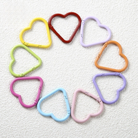 naona, grande boucle à ressort en alliage avec motif cœur, finition peinture pulvérisée, pour la randonnée, pendentif de sac, porte-clés, anneau, accessoire DIY