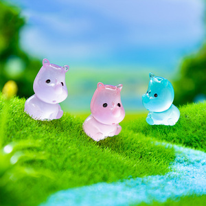 Figuras Miniatura Luminosas DIY para Jardín, Acuario, Decoración de Fiestas, Animales de Resina que Brillan en la Oscuridad, Manualidades de Rinoceronte, Adornos de Figuritas - Product Image 4