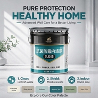 Peinture murale intérieure en émulsion acrylique colorée, antibactérienne, anti-moisissure et résistante à l'humidité pour usage intérieur