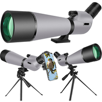 Telescopio con Zoom de 25-75x80 mm, Totalmente Multicapa, Objetivo Grande de 80 mm, Distancia Focal Mínima de 12 m, para Observación de la Naturaleza al Aire Libre