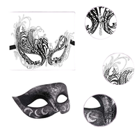 Masques en métal noir et or vénitien pour femmes et hommes, pour Halloween, légers, accessoires pour bal masqué - Option de logo personnalisé pour homme élégant
