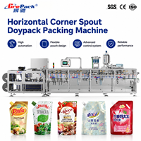 Machine automatique de remplissage et de scellage horizontale pour sachets Doypack à bec verseur pour savon liquide et détergent