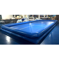 Terrain de pickleball gonflable de luxe pour sports nautiques, île flottante de sport sur mesure pour piscine en mer, arène gonflable en PVC premium