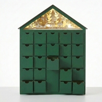 Boîtes d'emballage personnalisées en forme de maison, boîte de calendrier de l'avent, 24 tiroirs, boîte rigide en papier, boîte cadeau de Noël pour emballer des bonbons et du chocolat