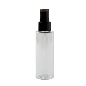 Flat Shoulder <b>Spray</b> Bottle 100Ml Pet Transparent Cosmetic Toner <b>Moisturizer</b> Bottle With Black Pump For Skin Care - Product Image 3