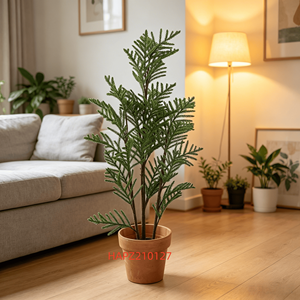 Planta Artificial de <span class=keywords><strong>Araucaria</strong></span> en Maceta de Cerámica Terracota, Ecológica y Duradera, para Decoración de Interiores y Exteriores - Product Image 1