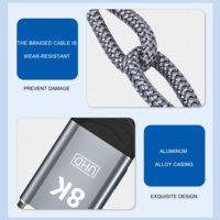 Cable DP V1.4 8K UHD de Alta Calidad, 8K 60Hz, Cable DP Macho a Macho 4K 120Hz para Monitor, Computadora, Proyector, Laptop