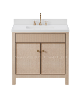 24 Inch Single Customizable Floor Standing Luxury Solid wood Bathroom Vanity Set with Wash Basin <b>for</b> Apartment - Product Image 4