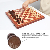 Fabricants vendant 38cm 15 pouces magnétique pliable acajou jeu d'échecs en bois jeu d'échecs de voyage pour enfants adultes