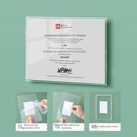 Cadre photo flottant moderne minimaliste en acrylique, support mural A4 pour les profils des enseignants, les récompenses, les certificats officiels