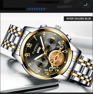 FNGEEN-<span class=keywords><strong>reloj</strong></span> de pulsera de acero para hombre, cronógrafo de cuarzo, resistente al agua - Product Image 3
