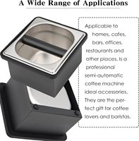 Accueil Coffee Knock Box Bois Acier Inoxydable Coffee Grind Knock Box Espresso Barista Knock Box Dump Bin Trash Can avec barre en caoutchouc