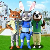 Costume de mascotte gonflable en EVA pour fête à thème de Noël, personnages de dessins animés Flash, Lapin Judies, Renard Nickies, Paresseux Slothies, Cosplay Zoo