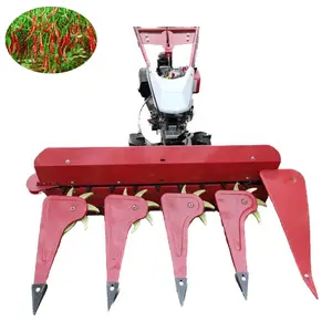 China Manufacturer soybean harvester walking type 2 rows combine chili harvester