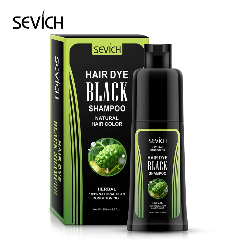 निजी लेबल प्राकृतिक हर्बल बालों का रंग बाल काले शैम्पू त्वरित बालों के रंग