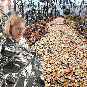 Coperta di Emergenza Portatile Impermeabile Riflettente per Esterni, Isolamento dal Freddo e dal Sole per Situazioni di Sopravvivenza - Product Image 3