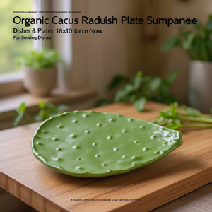 Assiette en cactus bio 18x10 cm pour servir des plats - Product Image 3