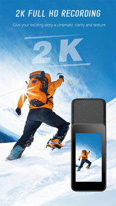 <span class=keywords><strong>Caméra</strong></span> d'action portable mini Wifi HD 2K avec cordon magnétique, enregistreur vidéo mains libres, objectif rotatif à 270° pour le cyclisme et la moto - Product Image 4