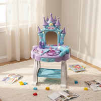 Table de toilette en plastique pour filles, ensemble de beauté, jouet de maquillage avec lumière et musique