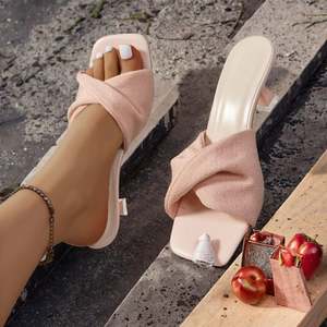 Zapatos de Tacón para Mujer Estilo Coreano, Novedad de Verano, Zapatos de Tacón Cuadrado con Punta Cuadrada, Suela Suave, Zapatos de Vestir Sin Cordones - Product Image 3