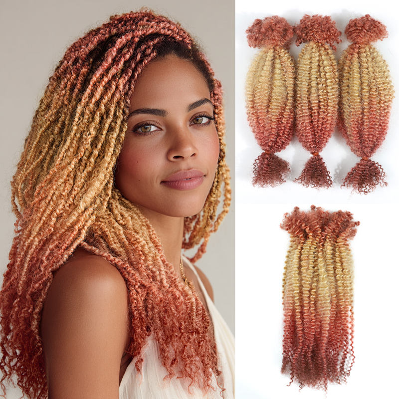 20 Pollici 20 Fili/Confezione Estensioni Di Dreadlock Sintetici Sottili 0, 6cm Capelli Intrecciati All'Uncinetto Morbidi Dreadlocks A Punta Singola Stile Hippie Reggae Hip-Hop, MT27-613 - Foto 13