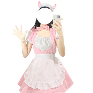 Pink <b>Cat</b> Maid Outfit Women Lolita Dress With Apron And Headdress Cosplay Anime Costume - Product Image 5