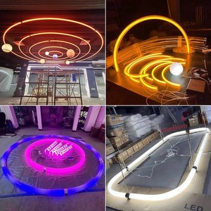 <span class=keywords><strong>Tube</strong></span> lumineux LED <span class=keywords><strong>circulaire</strong></span> coloré en acrylique, forme courbée, <span class=keywords><strong>néon</strong></span>, 360 degrés, personnalisable, pour jardin, décoratif, en forme d'arc - Product Image 3