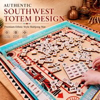 Premium Southwest Totem Mahjong-Matte 32,68 Zoll Rutschfeste Geräuschlose Tischauflage für Amerikanisches Mahjong Professionelle Spielmatte 830mm