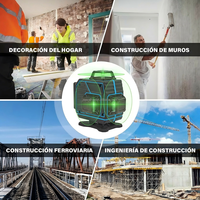 Niveau laser à 16 lignes, auto-nivelant, 4x360, faisceau laser vert 4D, niveau laser vertical, utilisé pour la construction de sols plats