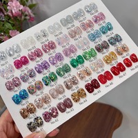 Youjia – Kit de 48 Gels Ongles Scintillants Effet Étoilé, Paillettes Holographiques Arc-en-ciel Or Argent, Vernis UV pour Salon de Manucure