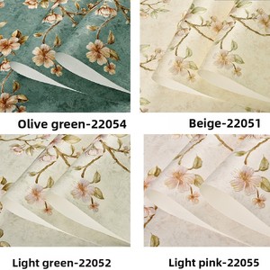 Carta da parati damascata stile Country americano Peel Stick 3D goffrato floreale Non tessuto ignifugo per sala cucina camera da letto di fabbrica - Product Image 4