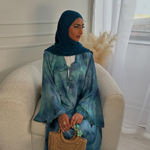 Abaya Larga de Lujo con Estampado Sólido para Invierno 2026, Conjunto de 2 Piezas, Cardigan Musulmán, Hiyab, Vestido Modesto para Mujer, Kaftán, Ramadán - Product Image 1